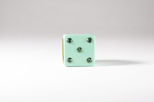 Dice Ring in Aqua Green